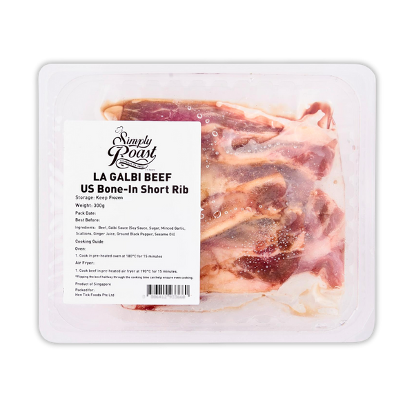 Simply Roast LA Galbi Beef US Bone-in Short Rib, 300 G