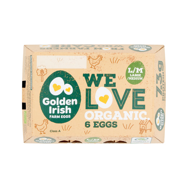 Golden Irish Organic Free Range Eggs 6s