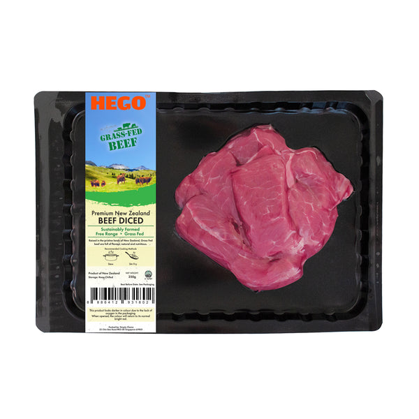 Hego Grass Fed Diced Beef, 250 G