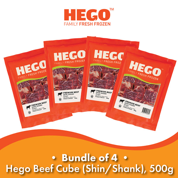 (Bundle of 4) Hego Beef Cube (Shin/Shank), 500g