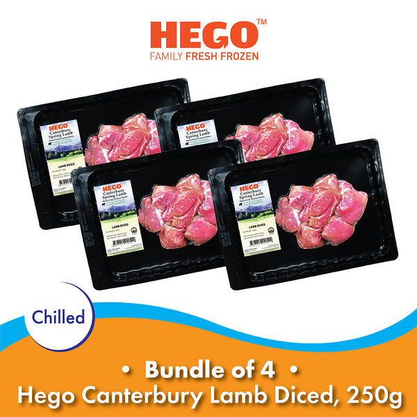 (Bundle of 4) Hego NZ Canterbury Lamb Diced Chilled, 250g