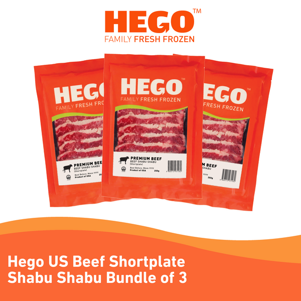 Bundle of Hego USA Beef Shortplate Shabu Shabu 250g X3