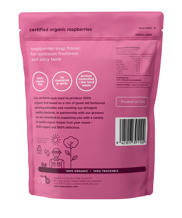 OOB Organic Raspberries, 450 G