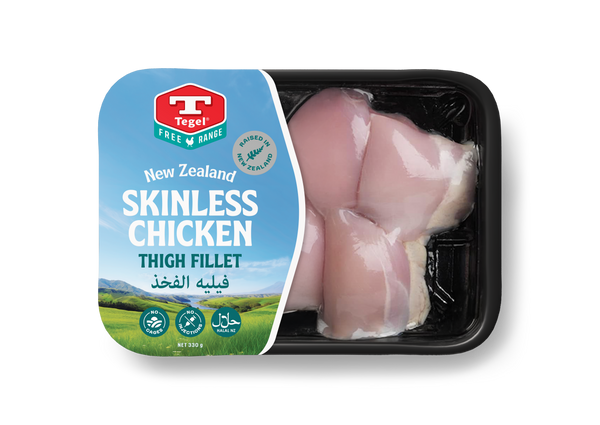 Tegel NZ Free Range Skinless Chicken Thigh Fillet 330 G