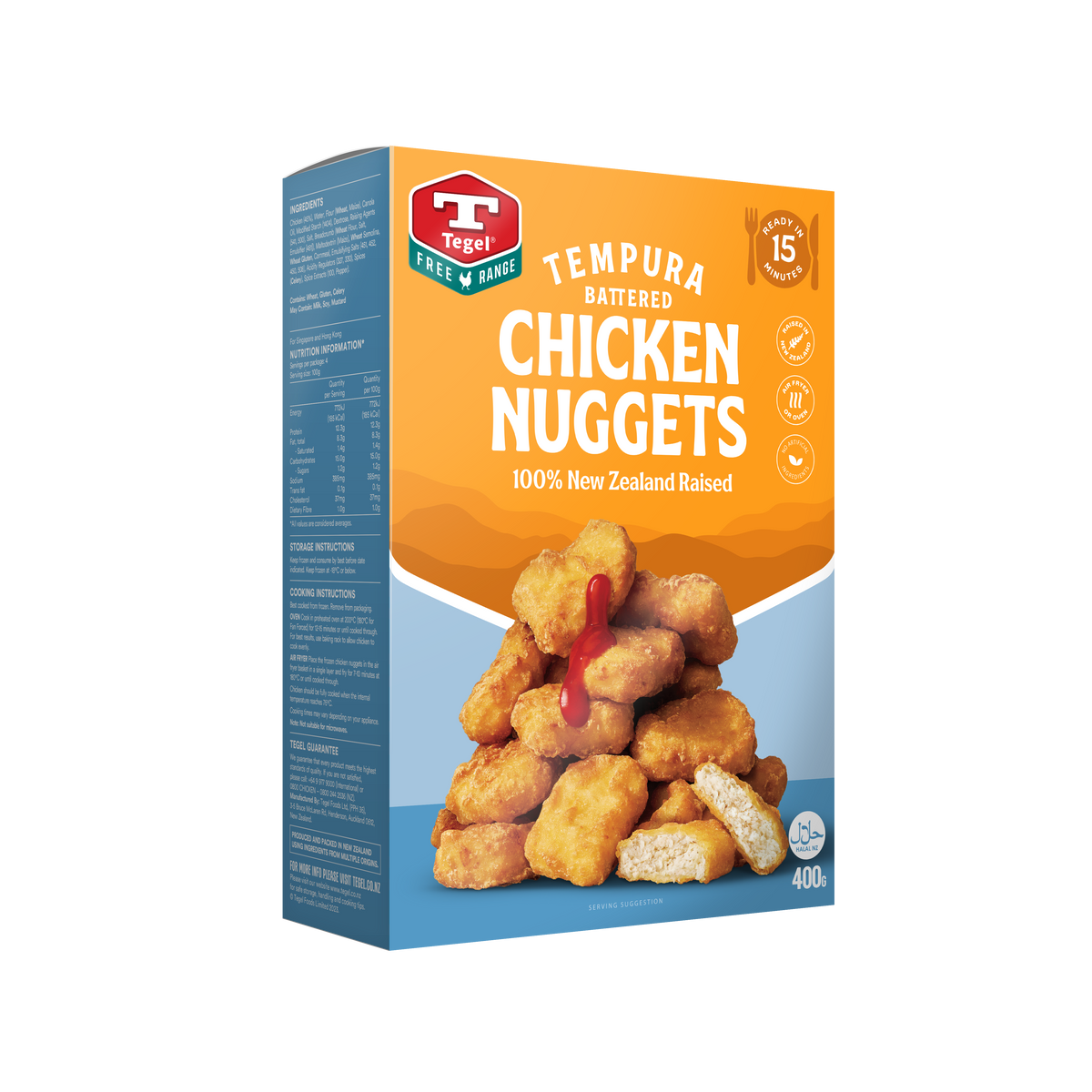 Tegel Free Range Tempura Chicken Nuggets 400g Hen Tick Foods