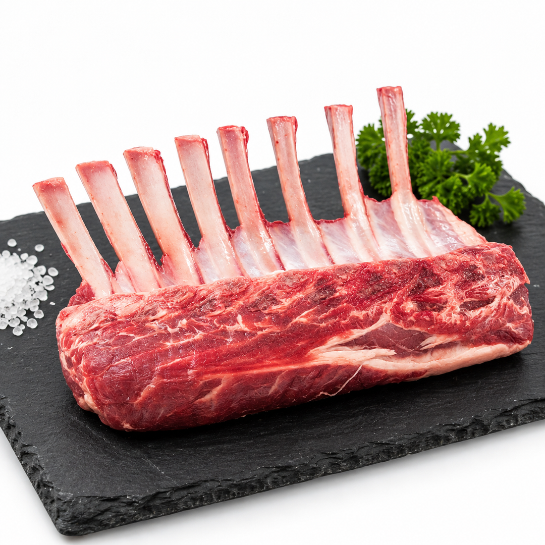 Lam Rack NZ Canterbury Frenched Spring Lamb Rack | Frozen – Hen Tick Foods