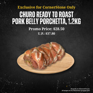 CornerStone Exclusive | Churo Rolled Pork Belly Porchetta, 1.2kg | Ready to Oven Roast | Frozen