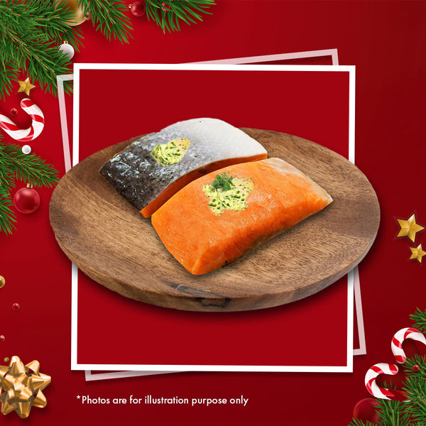 [Christmas Ready to Oven Roast] Salmon Steak with Garlic Herb Butter, 240g