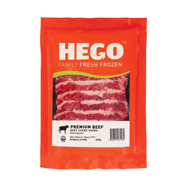 Hego US Beef Shortplate Shabu Shabu, 250g