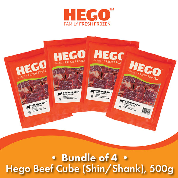(Bundle of 4) Hego Beef Cube (Shin/Shank), 500g