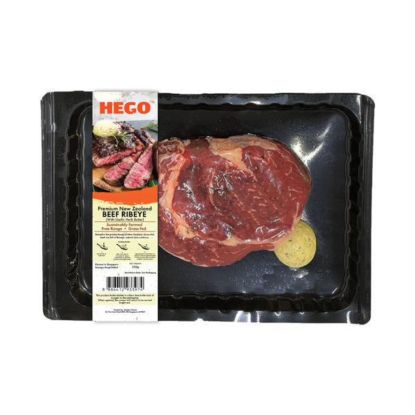 Hego NZ Grass Fed Beef Ribeye with Garlic Herb Butter 250g