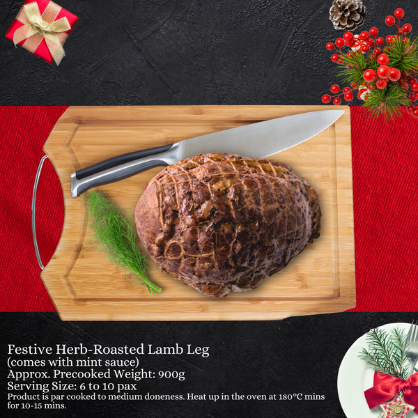 [Christmas Ala-carte] Festive Herb-Roasted Lamb Leg | 900g