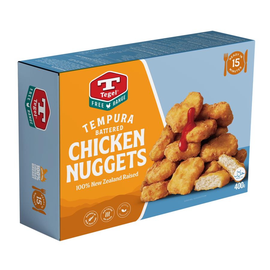 Tegel Free Range Tempura Chicken Nuggets 400g Hen Tick Foods