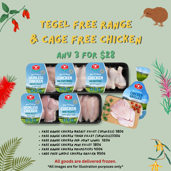 [Waitangi 26] Tegel Free Range & Cage Free Chicken - Any 3 for $28