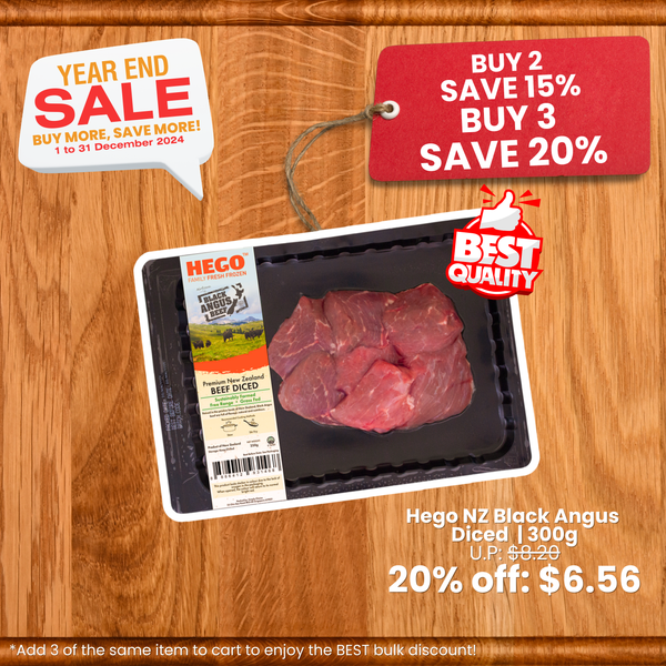 Hego Black Angus Free Range Beef Diced 250g