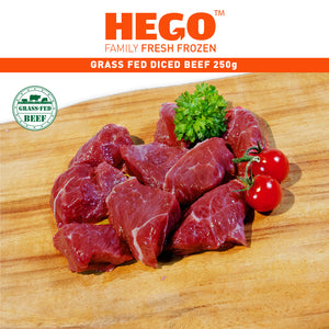 grass fed diced beef